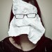 austin portrait photographer humorous editorial image of a girl with a napkin face thumbnail