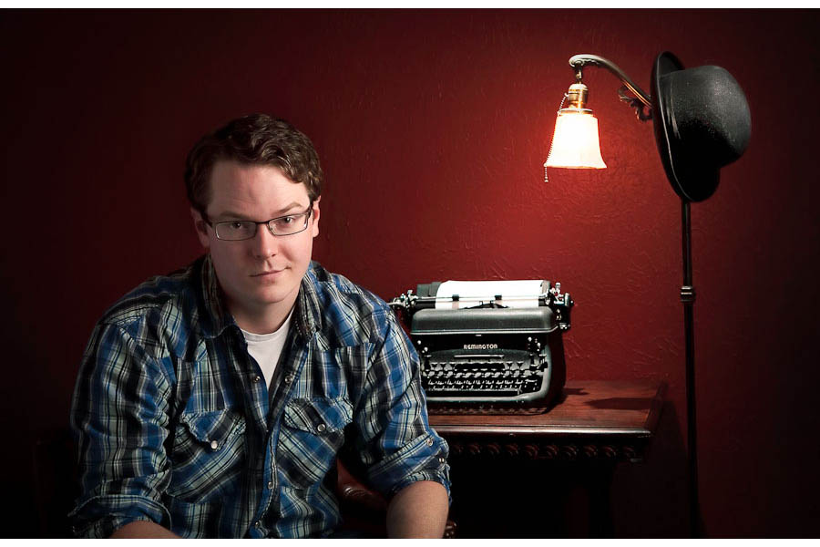 austin portrait photographer portrait of an author at his desk