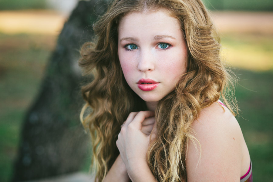 portrait of a highschool girl outdoors